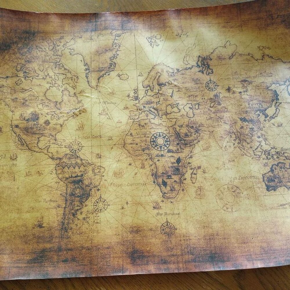 Replica of Old Nautical Map - Unframed